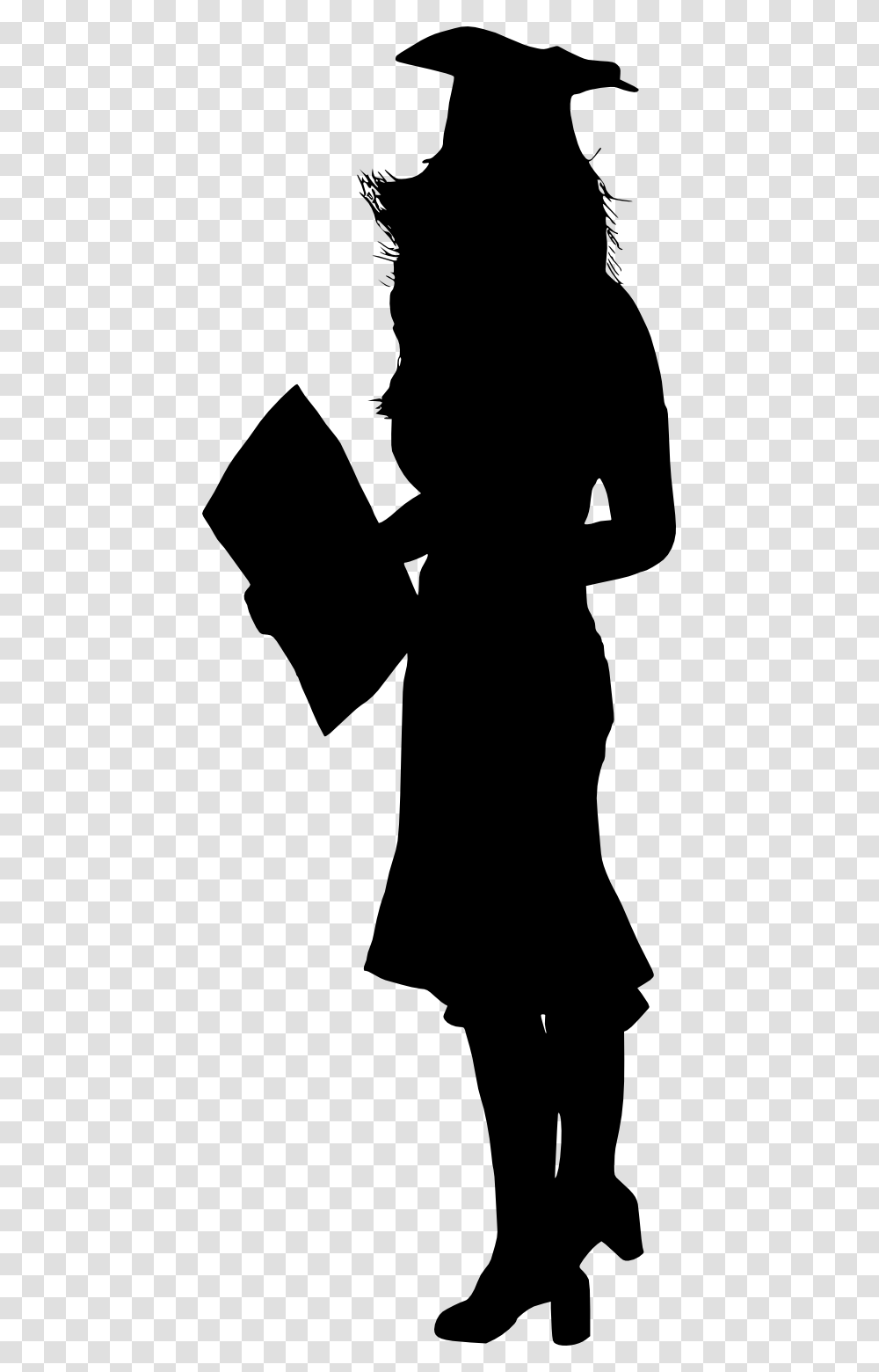Graduation Girl Silhouette, Person, Stencil, Standing, Sleeve Transparent Png