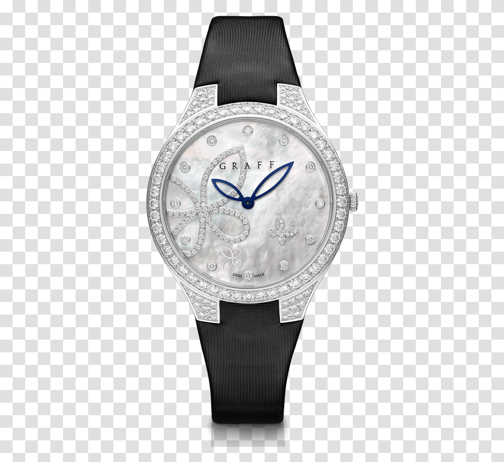Graff Butterfly Silhouette White Gold Amp Diamonds Ladies, Wristwatch, Analog Clock, Clock Tower, Architecture Transparent Png