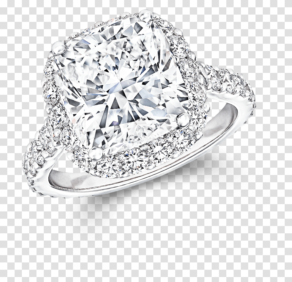 Graff Cushion Cut Diamond Engagement Ring, Gemstone, Jewelry, Accessories, Accessory Transparent Png