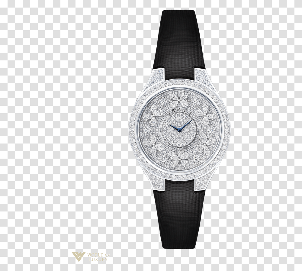 Graff Disco Butterfly White Gold Amp Diamonds Ladies Graff Watch Butterfly Silhouette, Wristwatch Transparent Png