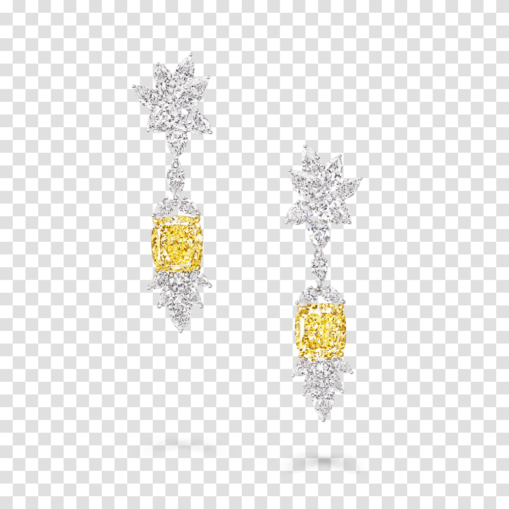 Graff Yellow Diamond High Jewellery A Yellow And White Earrings, Accessories, Accessory, Jewelry, Gemstone Transparent Png