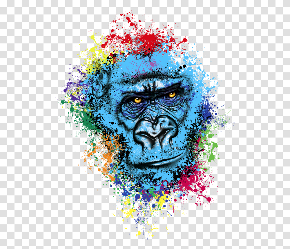 Graffiti Gorilla, Ape, Wildlife, Mammal, Animal Transparent Png