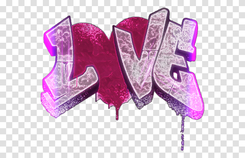 Graffiti Love Illustration, Purple, Light, Heart, Hook Transparent Png