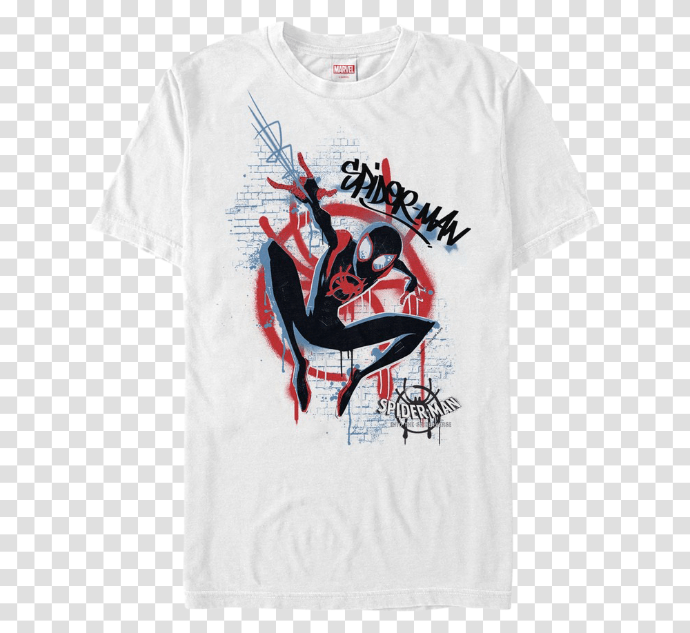 Graffiti Spider Man Into The Spider Verse T Shirt Spiderman New Universe T Shirt, Apparel, T-Shirt, Sleeve Transparent Png