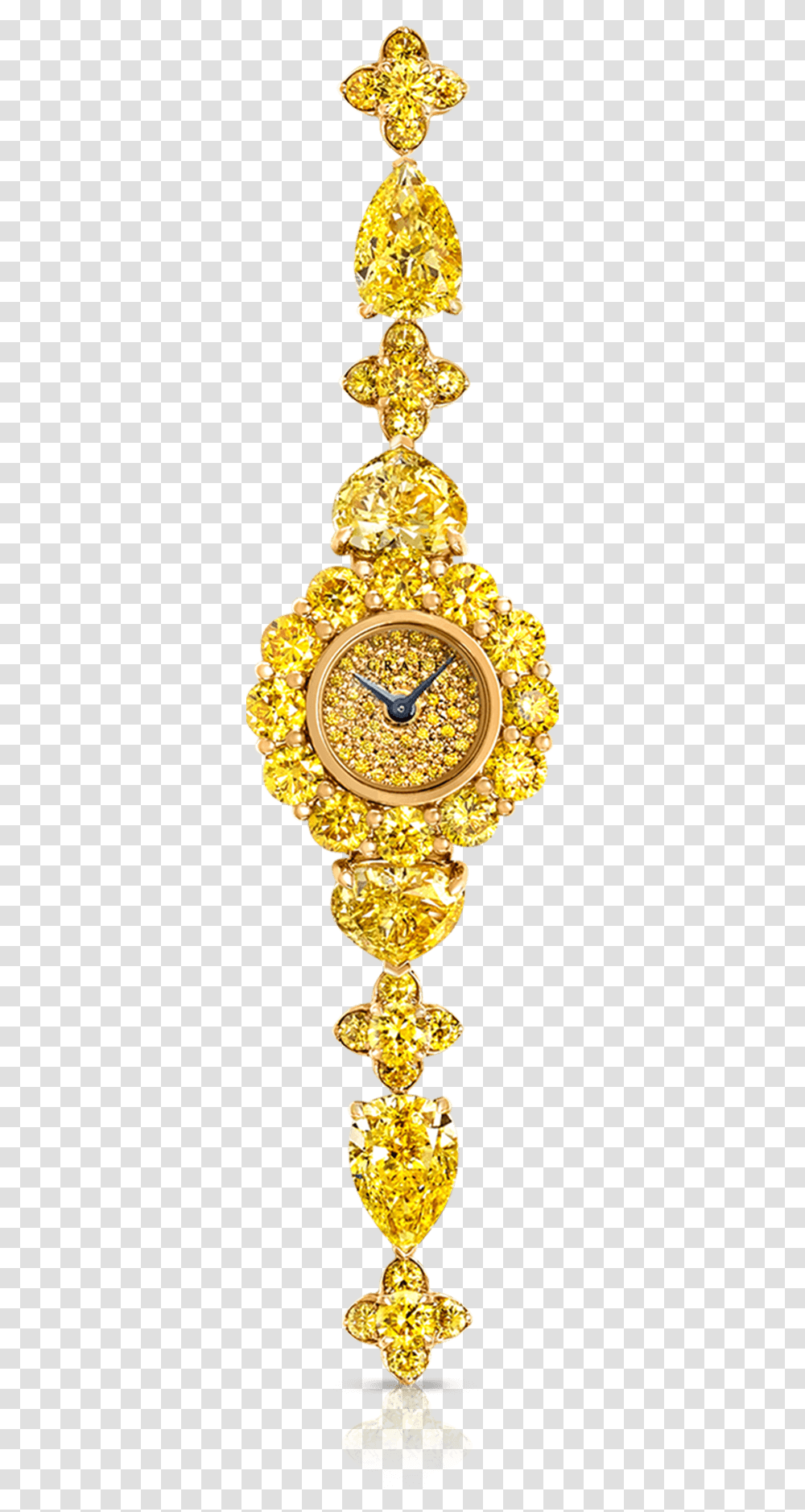 Graffs Yellow Diamond Watch Chain, Analog Clock, Gold, Brooch, Jewelry Transparent Png