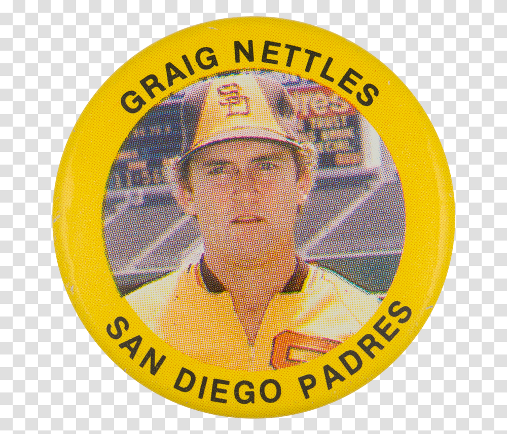 Graig Nettles San Diego Padres Sports Button Museum Emblem, Label, Logo Transparent Png