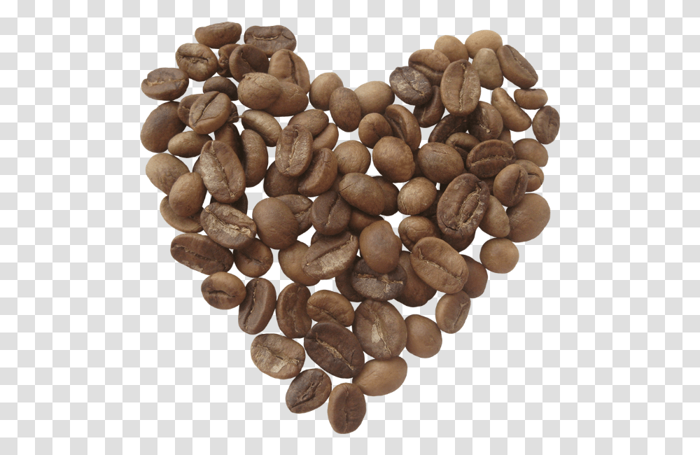 Grains De Caf Tube Coeur Coffee Bean, Plant, Vegetable, Food, Produce Transparent Png