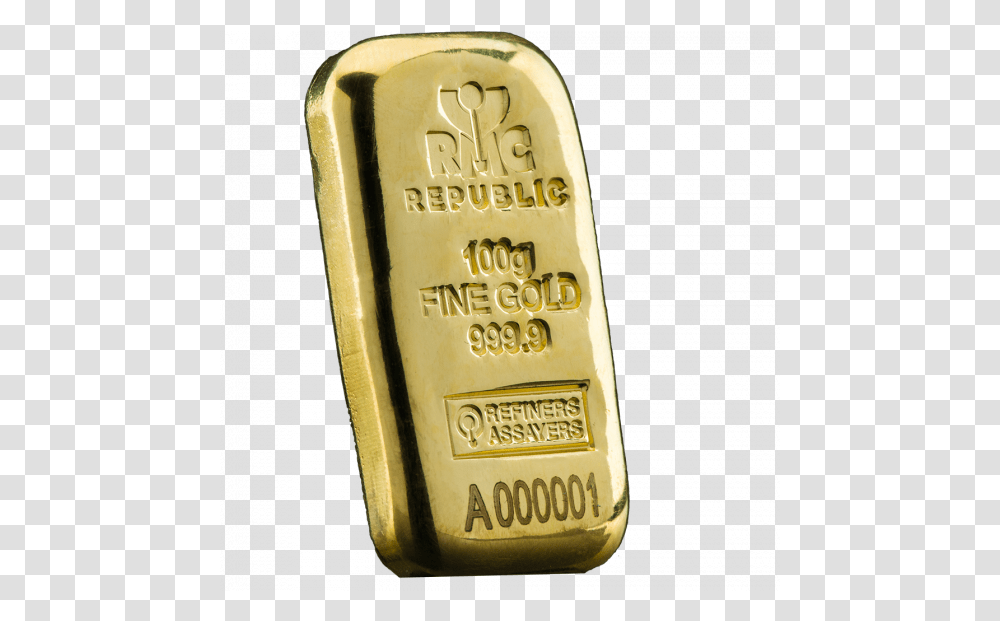 Gram Gold Bars Generic 100 Oz Gold Bar, Label, Text Transparent Png