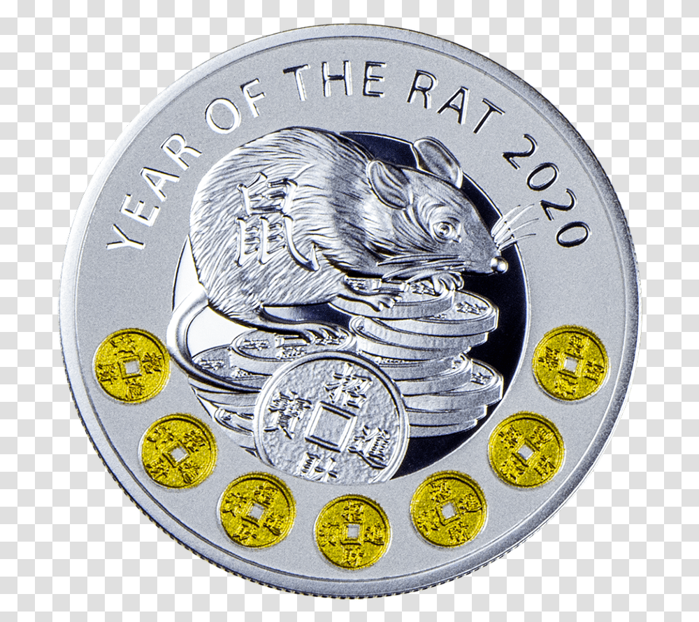 Gram Niue Year Of The Rat 2020 Year Of Rat Coin, Money, Silver, Bird, Animal Transparent Png