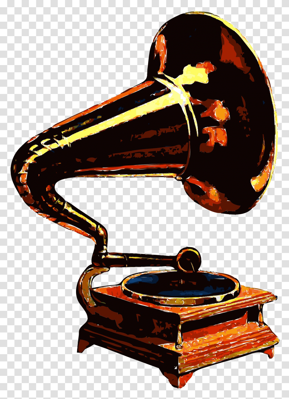 Gramophone Old Gramophone, Musical Instrument, Horn, Brass Section Transparent Png