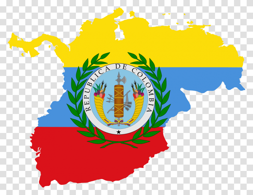 Gran Colombia Flag Map, Logo, Trademark Transparent Png