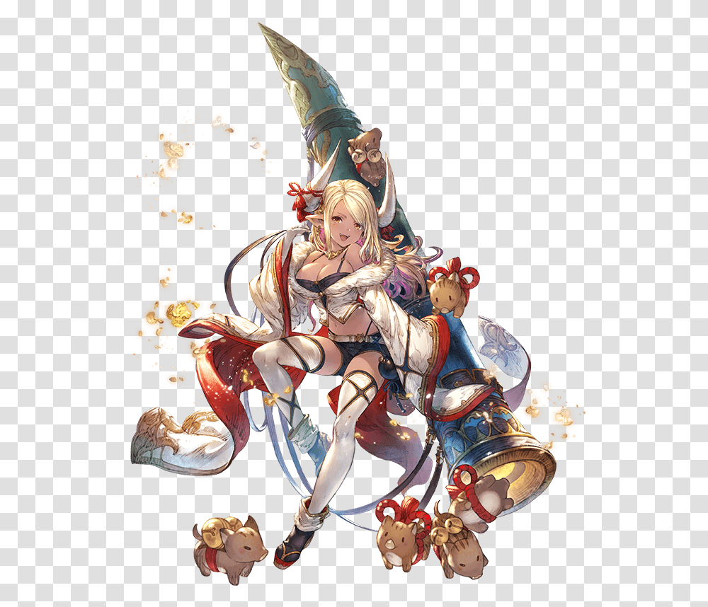 Granblue Fantasy Kumbhira With Weapon, Person, Painting, Leisure Activities Transparent Png
