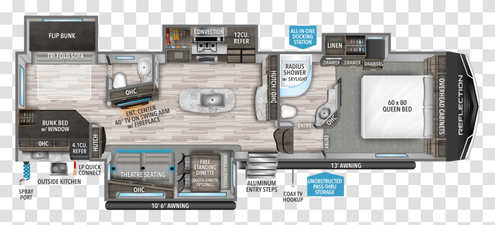 Grand Design Reflection 311bhs Floor Plan, Diagram, Plot Transparent Png