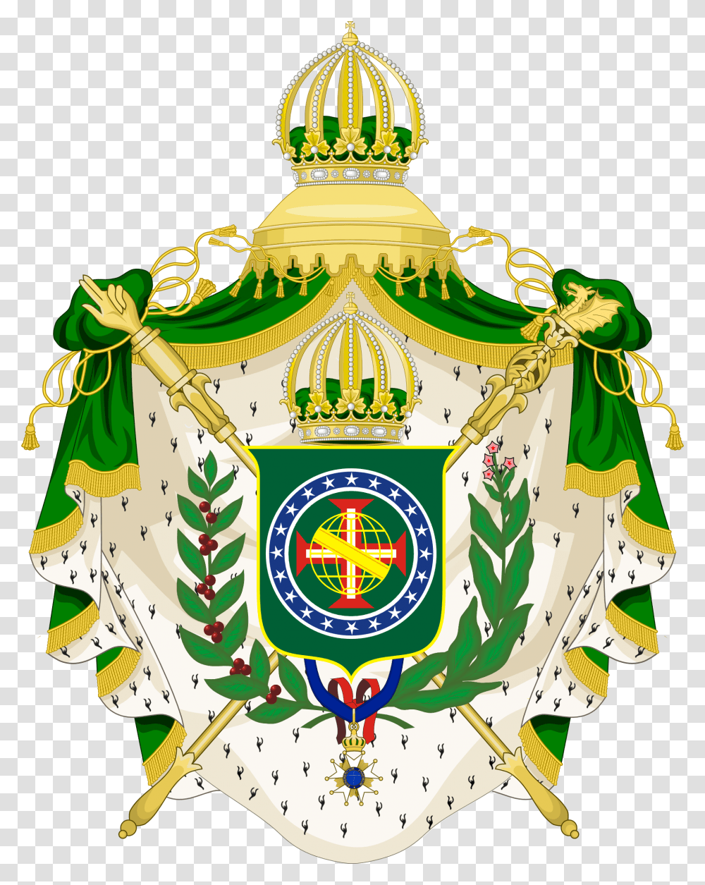 Grand Imperial Arms Of Brazil Coat Of Arms Empire Of Brazil, Emblem, Logo, Trademark Transparent Png