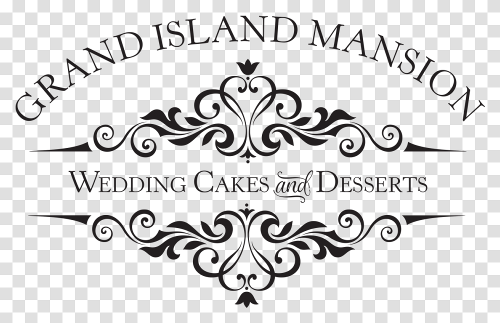 Grand Island Mansion Wedding Cakes And Desserts Wedding Logo Design Black And White, Floral Design, Pattern Transparent Png