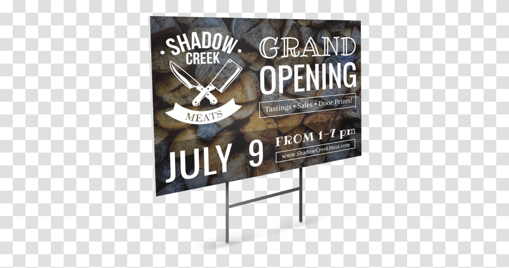 Grand Opening Butcher Yard Sign Template Preview Billboard, Advertisement, Poster, Flyer, Paper Transparent Png