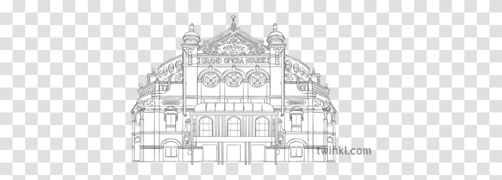 Grand Opera House Belfast No Background Ni World Around Us Queen Victoria Building Drawing, Gate, Art, Mansion, Housing Transparent Png