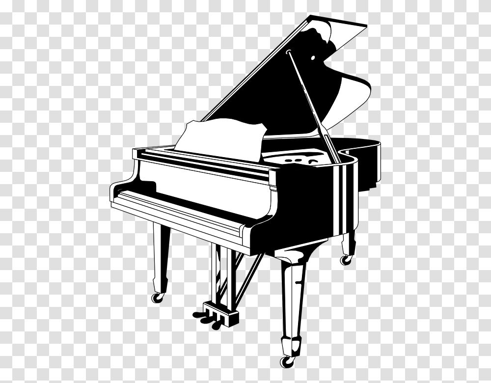 Grand Piano Piano Music Sound Piano Black And White, Leisure Activities, Musical Instrument Transparent Png