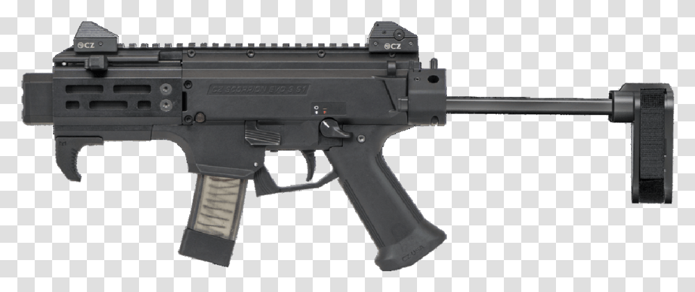 Grand Power Stribog Brace, Gun, Weapon, Weaponry, Rifle Transparent Png