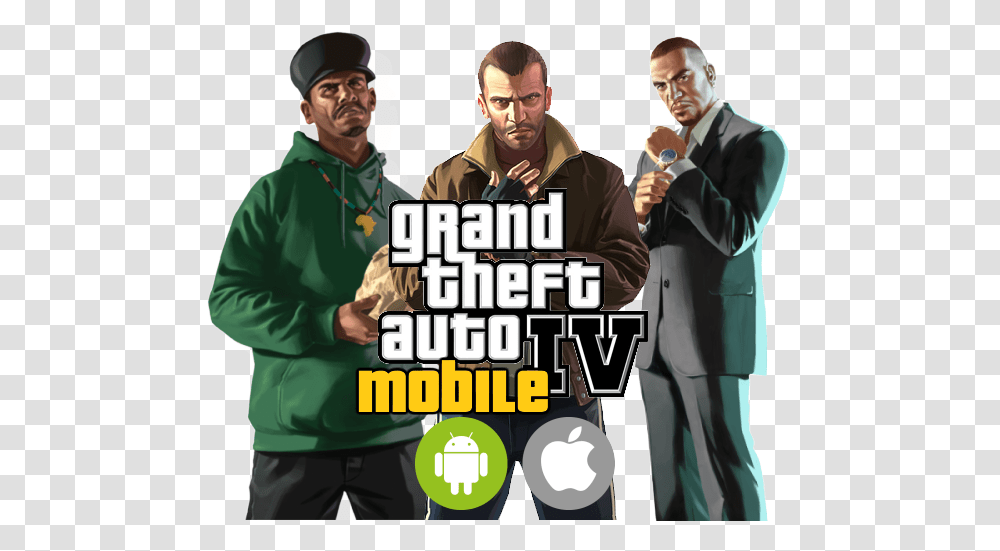 Grand Theft Auto 4 Mobile Logo Gta Iv Mobile, Person, Human, People, Suit Transparent Png