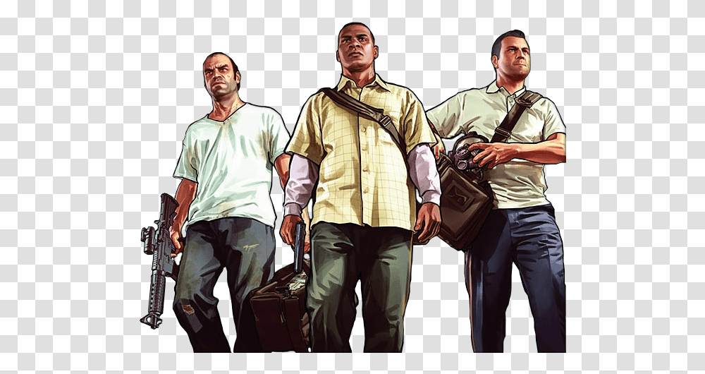 Grand Theft Auto 5 Gta V Michael Trevor Franklin, Person, Clothing, Sleeve, Luggage Transparent Png