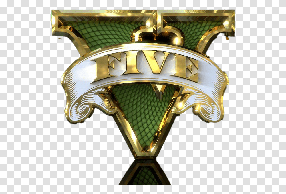 Grand Theft Auto V Logo Grand Theft Auto Logos, Gold, Trophy, Symbol, Lamp Transparent Png