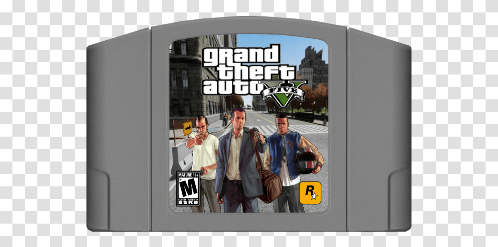 Grand Theft Auto V N64 Box Art Cover Lcd Tv, Person, Human, Apparel Transparent Png