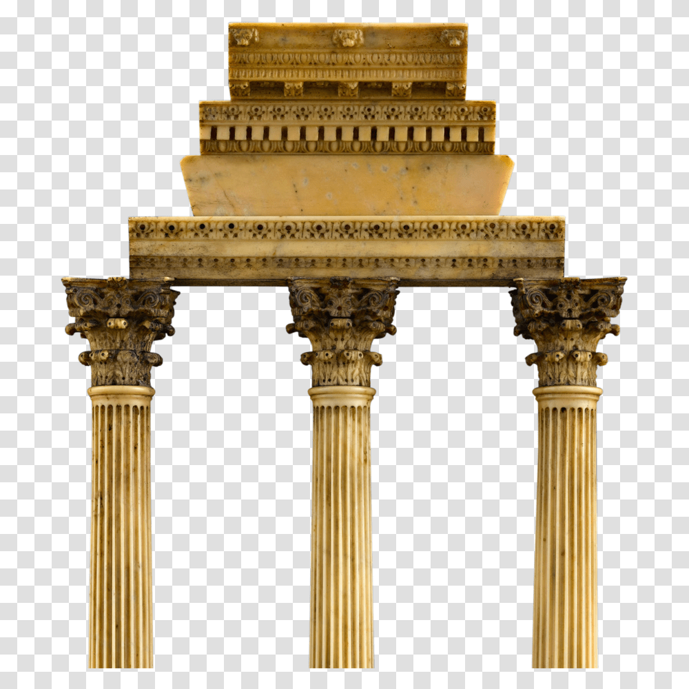 Grand Tour Souvenir Temple Of Castor And Pollux Column, Architecture, Building, Pillar, Cross Transparent Png