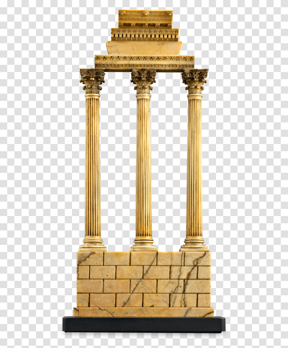 Grand Tour Souvenir Temple Of Castor And Pollux Column, Architecture, Building, Pillar, Lighting Transparent Png