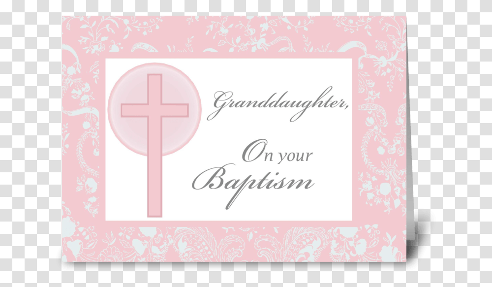Granddaughter Baptism Pink Lace Greeting Card Bergendahls, Paper, Meal Transparent Png