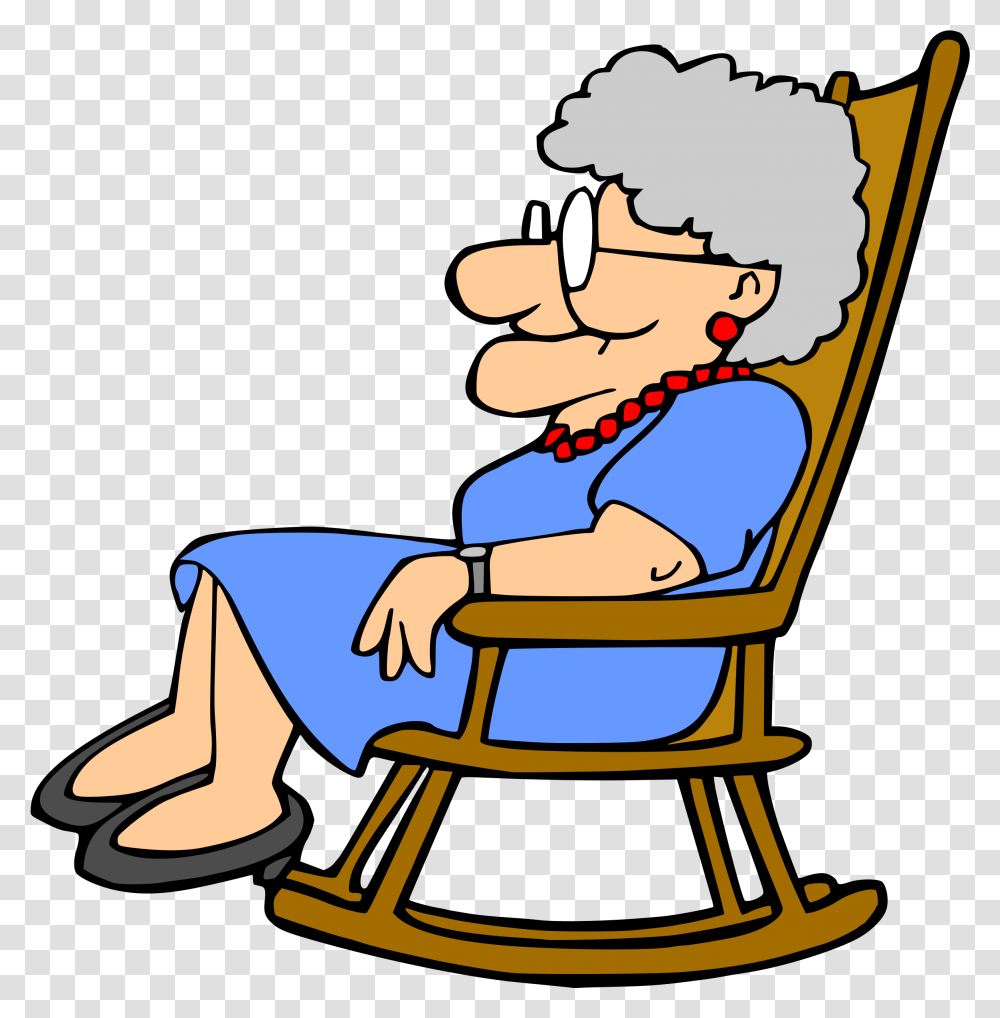 Grandma Clipart 2 Image Animated Gif Grandma Gif, Furniture, Chair, Rocking Chair, Sitting Transparent Png