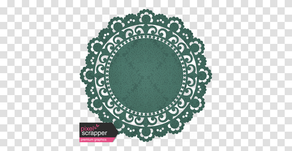 Grandmas Kitchen Teal Doily Graphic, Rug, Lace Transparent Png