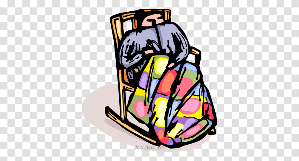 Grandmother Sewing A Quilt Royalty Free Vector Clip Art, Sled, Bobsled, Helmet Transparent Png