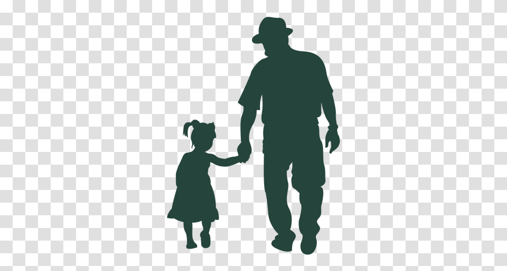 Grandpa Granddaughter Walking Silhouette Abuelo Y Nieta, Green, Hand, Photography, Graphics Transparent Png