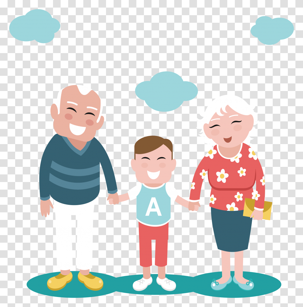 Grandparent Clip Art Happy Boy With Grandparents Clipart, Person, Human, People, Family Transparent Png