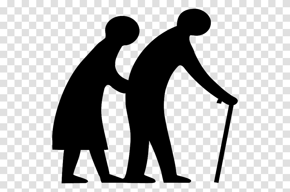Grandparents Old People Stick Figure, Person, Human, Silhouette, Kneeling Transparent Png