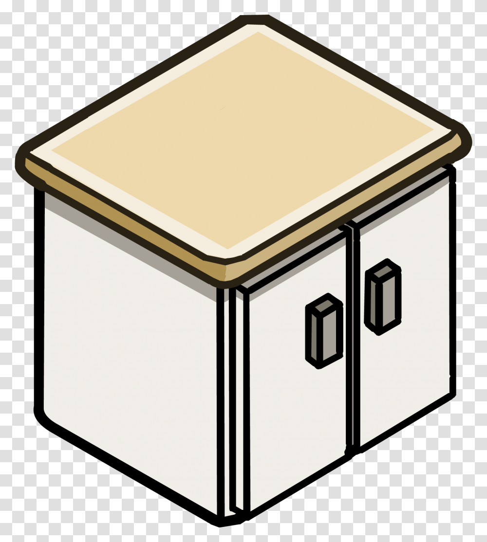 Granite Top Double Cabinet Club Penguin Kitchen Furniture, Mailbox, Letterbox, Table, Drawer Transparent Png