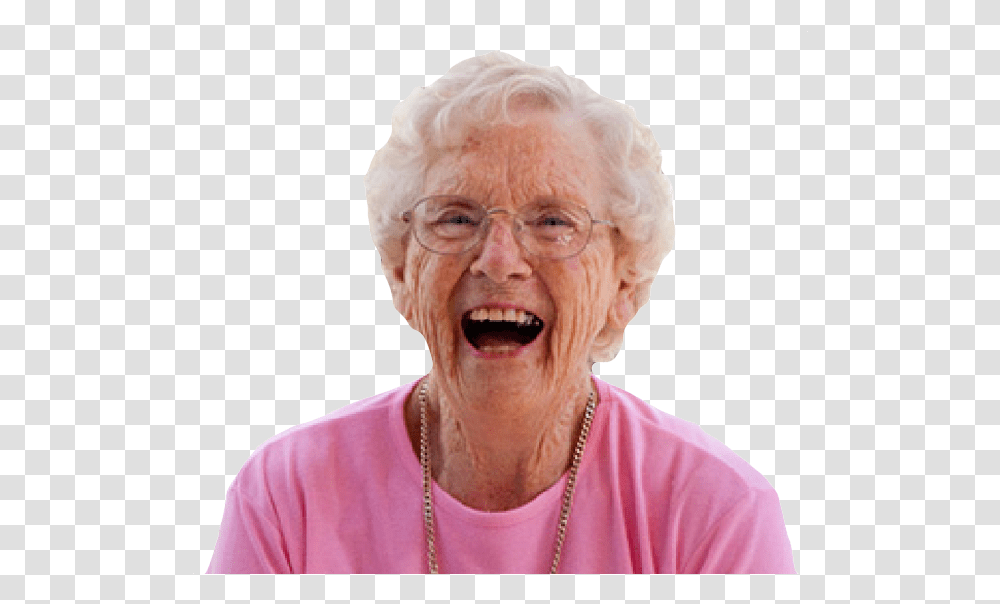 Granny Laughing Senior Citizen, Person, Human, Face, Necklace Transparent Png