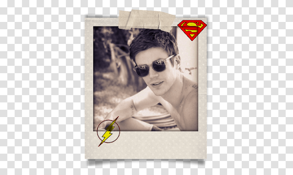 Grant Gustin Tattoo Gold, Sunglasses, Accessories, Person, Face Transparent Png