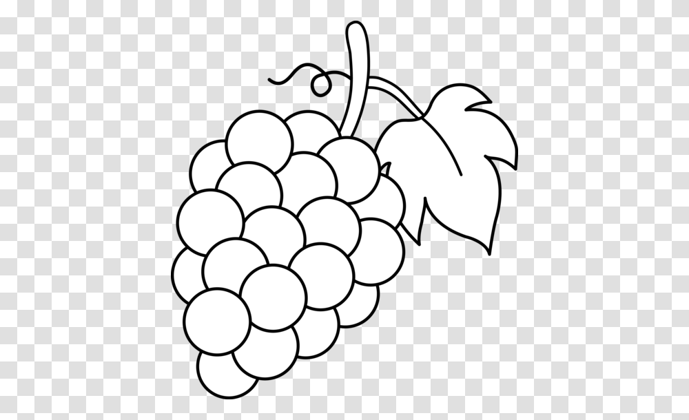 Grape Clipart Black And White, Grapes, Fruit, Plant, Food Transparent Png
