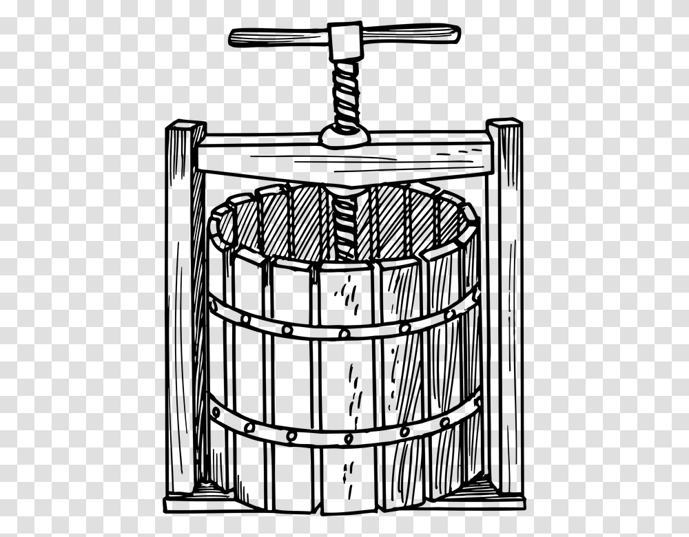 Grape Juice Machine Press Tool Vineyard Wine Clip Art Wine Press, Gray, World Of Warcraft Transparent Png