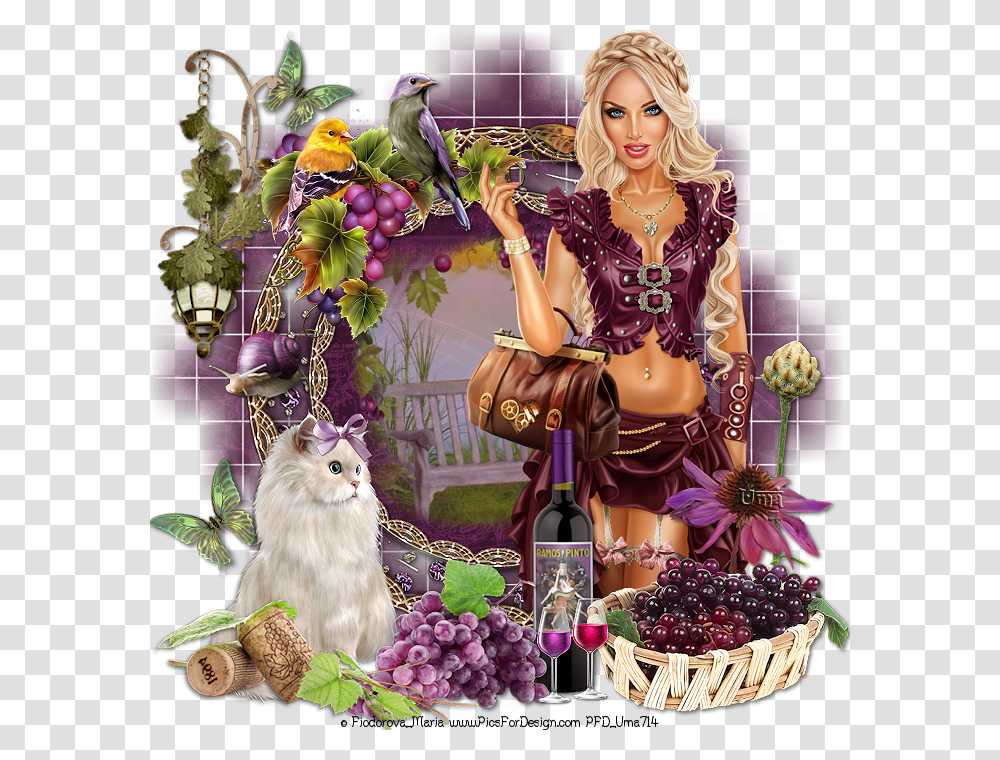 Grape, Plant, Person, Collage, Poster Transparent Png