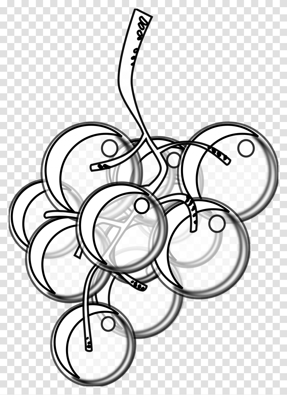 Grapes Clipart Black And White, Plant, Fruit, Food Transparent Png