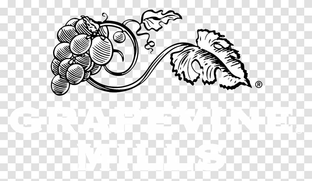 Grapevine Mills Logo Black And White Grapevine Vector, Floral Design, Pattern Transparent Png