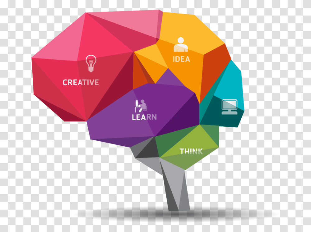 Graphic Angle Polygon Diagram Brain Design Creative Brain, Umbrella, Canopy, Patio Umbrella, Garden Umbrella Transparent Png
