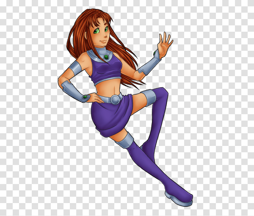 Graphic Black And White Stock Teen Titans By Kingscorner Dc Starfire Teen Titans, Person, Dance, Leisure Activities, Dance Pose Transparent Png
