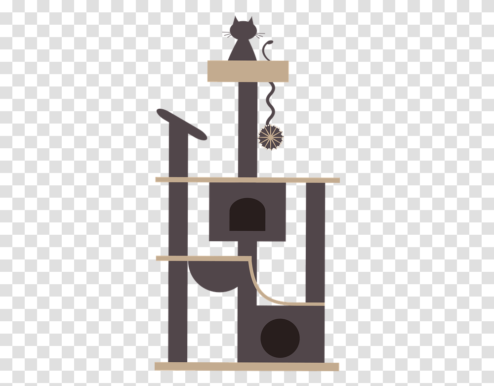 Graphic Cat Tree Free Vector Graphic On Pixabay Cat Tree Clipart, Cross, Symbol, Text, Architecture Transparent Png