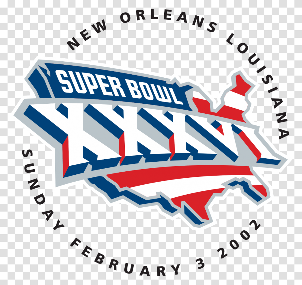 Graphic Designers In Promoting Sports Super Bowl Xxxvi Logo, Text, Paper, Label, Graphics Transparent Png