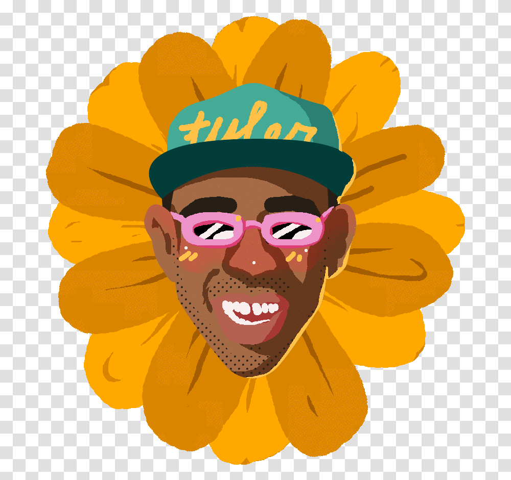Graphic Free Download Afro Animated Gif Tyler Illustration, Person, Face, Performer, Flower Transparent Png