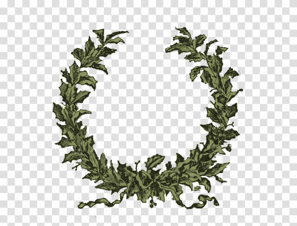 Graphic Freeuse Stock Christmas Vintage Holly Wreath, Plant, Painting, Green, Flower Transparent Png